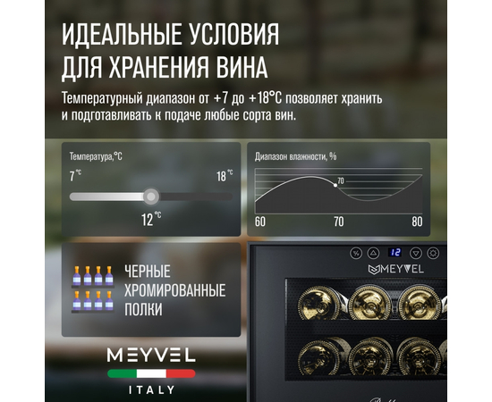 Винный шкаф Meyvel MV08-BF1 — (на 8 бутылок), фотография № 19