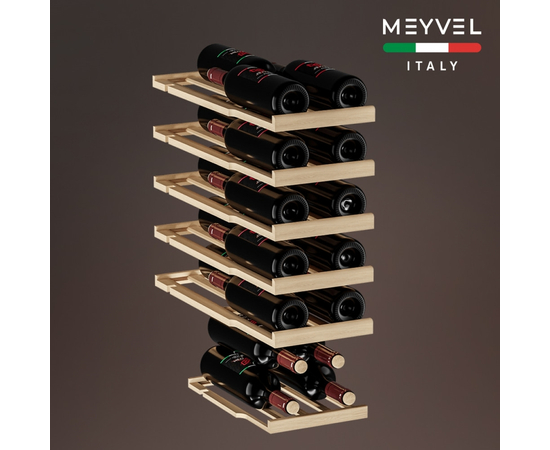 Винный шкаф Meyvel MV19-KBT1 — (на 19 бутылок), Цвет фасада: Чёрный, фотография № 31