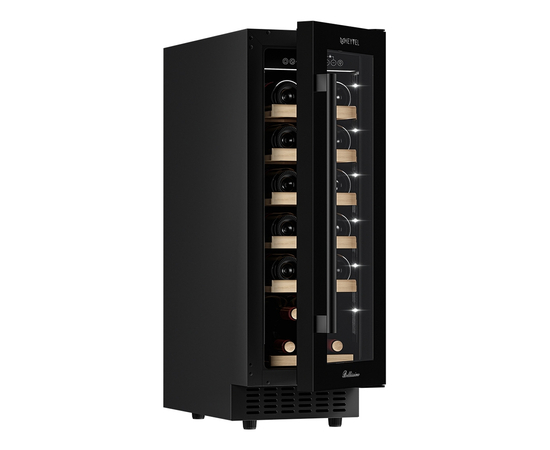 Винный шкаф Meyvel MV19-KBT1 — (на 19 бутылок), Цвет фасада: Чёрный, фотография № 12