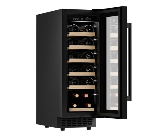 Винный шкаф Meyvel MV19-KBT1 — (на 19 бутылок), Цвет фасада: Чёрный, фотография № 13