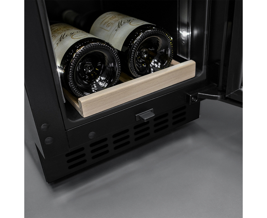 Винный шкаф Meyvel MV19-KBT1 — (на 19 бутылок), Цвет фасада: Чёрный, фотография № 24