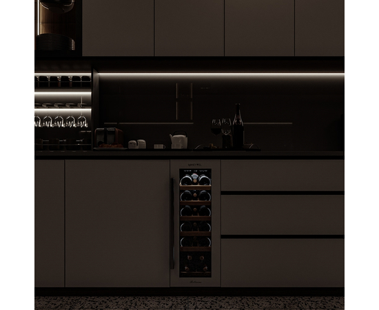 Винный шкаф Meyvel MV19-KWT1 — (на 19 бутылок), Цвет фасада: Белый, фотография № 16