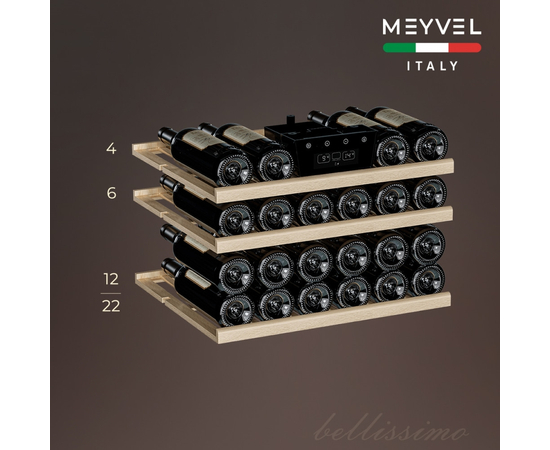 Винный шкаф Meyvel MV22-KBB1 — (на 22 бутылки), Цвет фасада: Чёрный, фотография № 10
