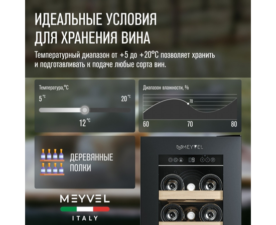 Винный шкаф Meyvel MV19NH-KBT1 — (), фотография № 10