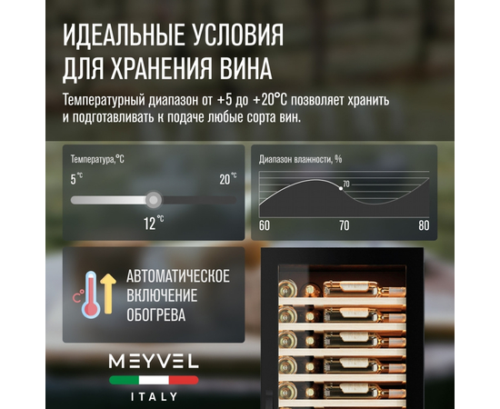Винный шкаф Meyvel MV110-KBT2 (Slim) — (на 110 бутылок), фотография № 18