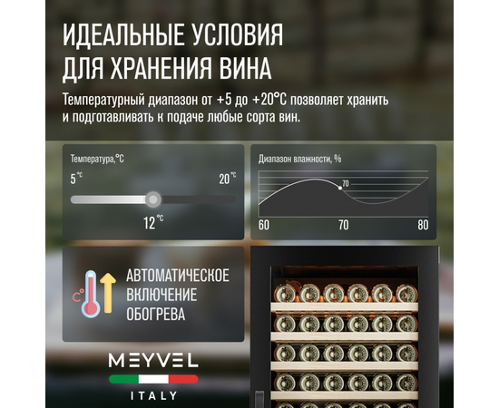 Винный шкаф Meyvel MV141PRO-KBT2 — (на 141 бутылку), фотография № 42