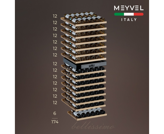 Винный шкаф Meyvel MV160-KBT2 — (на 160 бутылок), Вместимость: 160 бутылок, фотография № 4