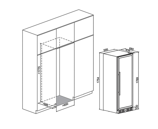 Винный шкаф Meyvel MV160-KBT2 — (на 160 бутылок), Вместимость: 160 бутылок, фотография № 32