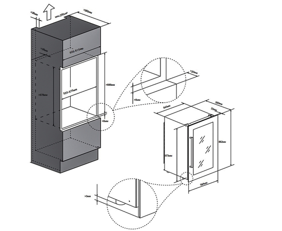 Винный шкаф Meyvel MV42-KBB2 — (на 42 бутылки), Цвет фасада: Чёрный, фотография № 30
