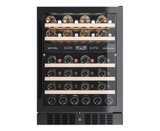 Винный шкаф Meyvel MV46-KBT2 — (на 46 бутылок), Цвет фасада: Чёрный, фотография № 