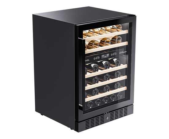 Винный шкаф Meyvel MV46-KBT2 — (на 46 бутылок), Цвет фасада: Чёрный, фотография № 7