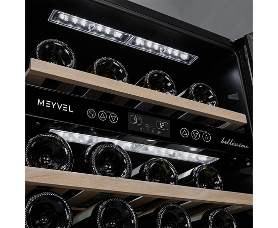 Винный шкаф Meyvel MV46-KBT2 — (на 46 бутылок), Цвет фасада: Чёрный, фотография № 12