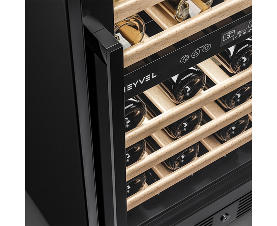 Винный шкаф Meyvel MV46-KBT2 — (на 46 бутылок), Цвет фасада: Чёрный, фотография № 11