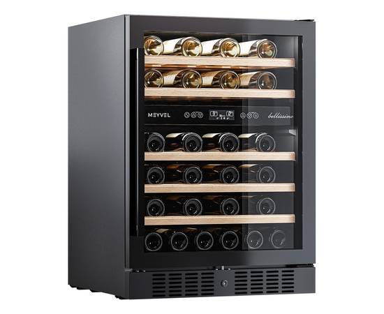 Винный шкаф Meyvel MV46-KBT2 — (на 46 бутылок), Цвет фасада: Чёрный, фотография № 6