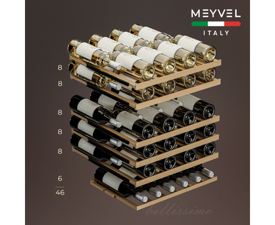 Винный шкаф Meyvel MV46PRO-KBT2 — (на 46 бутылок), Цвет фасада: Чёрный, фотография № 22