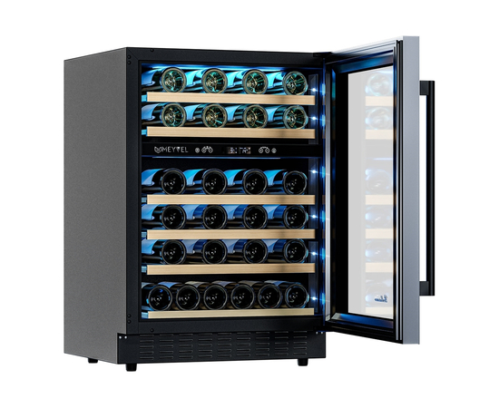 Винный шкаф Meyvel MV46PRO-KBT2 — (на 46 бутылок), Цвет фасада: Чёрный, фотография № 6