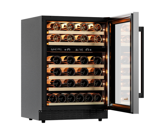Винный шкаф Meyvel MV46PRO-KBT2 — (на 46 бутылок), Цвет фасада: Чёрный, фотография № 8