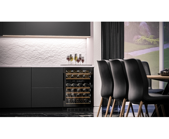 Винный шкаф Meyvel MV46PRO-KBT2 — (на 46 бутылок), Цвет фасада: Чёрный, фотография № 32
