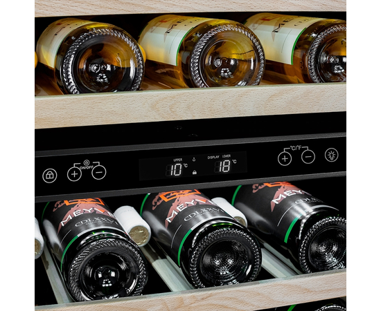 Винный шкаф Meyvel MV46PRO-KBT2 — (на 46 бутылок), Цвет фасада: Чёрный, фотография № 20
