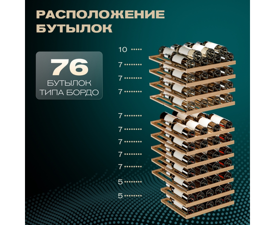 Винный шкаф Meyvel MV73-KBF2 — (на 73 бутылки), Вместимость: 73 бутылки, фотография № 30