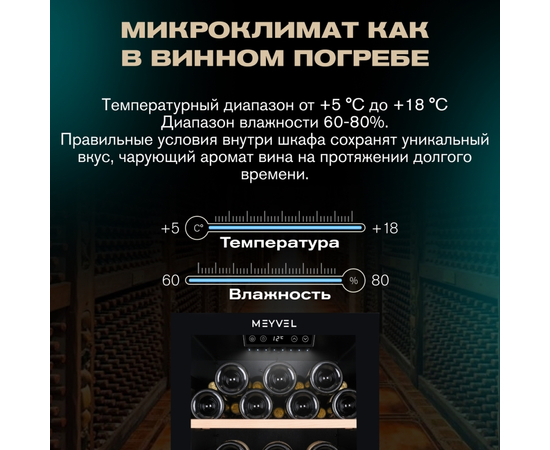 Винный шкаф Meyvel MV73-KBF2 — (на 73 бутылки), Вместимость: 73 бутылки, фотография № 38