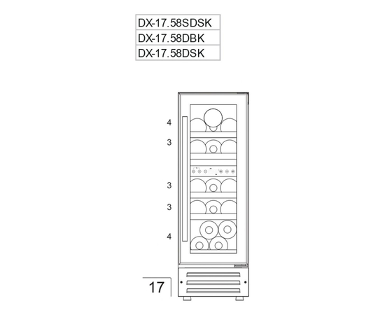 Винный шкаф Dunavox DAUF-17.58DBH — (на 17 бутылок), фотография № 5