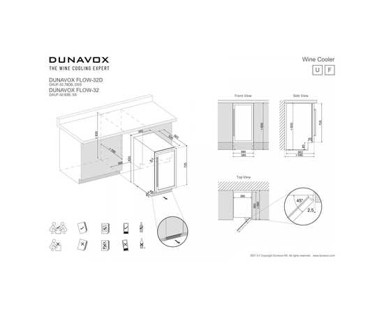 Винный шкаф Dunavox DAUF-32.83MB — (на 32 бутылки), фотография № 6