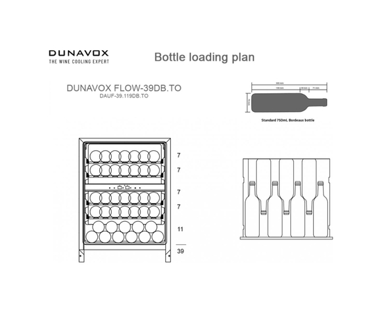 Винный шкаф Dunavox DAUF-39.119DB.TO — (на 39 бутылок), фото № 6 Винный шкаф Dunavox DAUF-39.119DB.TO — (на 39 бутылок), фотография № 6