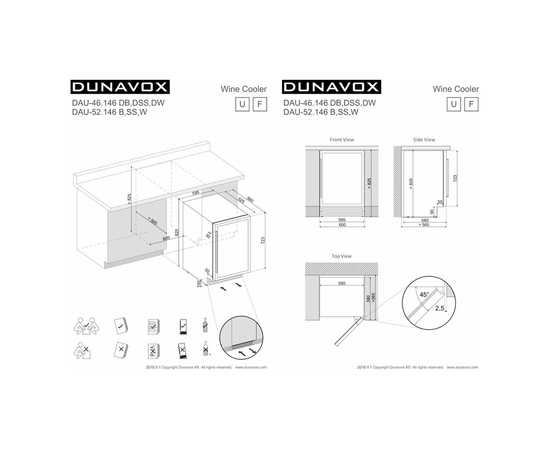 Винный шкаф Dunavox DAUF-46.138B — (на 46 бутылок), фотография № 6