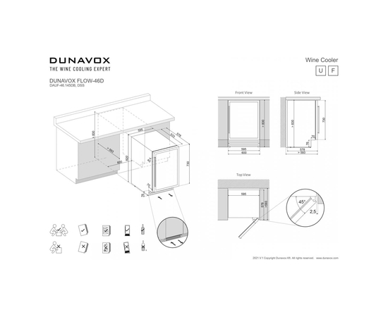 Винный шкаф Dunavox DAUF-46.145DBH — (на 46 бутылок), фотография № 6