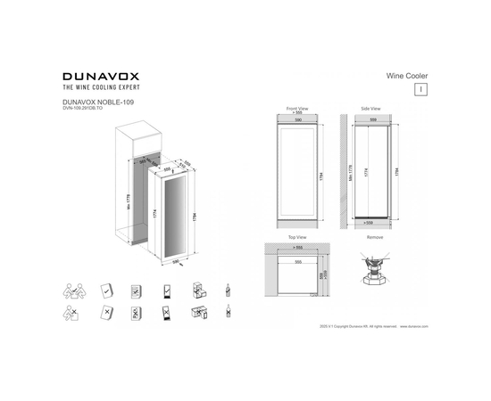 Винный шкаф Dunavox DVN-109.291DB.TO — (на 109 бутылок), фотография № 10