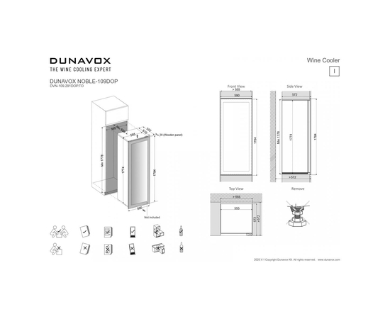 Винный шкаф Dunavox DVN-109.291DOP.TO — (на 109 бутылок), фотография № 9