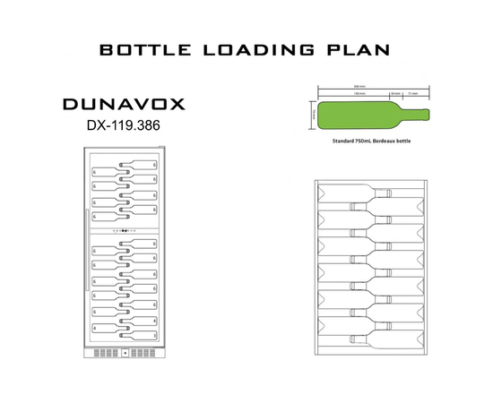 Винный шкаф Dunavox DX-119.386DSS — (на 119 бутылок), фотография № 2