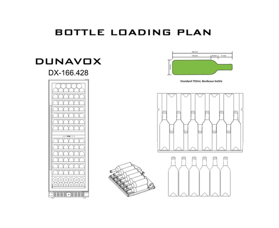 Винный шкаф Dunavox DX-166.428DMBK — (на 166 бутылок), фотография № 4