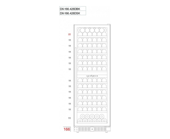 Винный шкаф Dunavox DX-166.428SDSK — (на 166 бутылок), фотография № 10