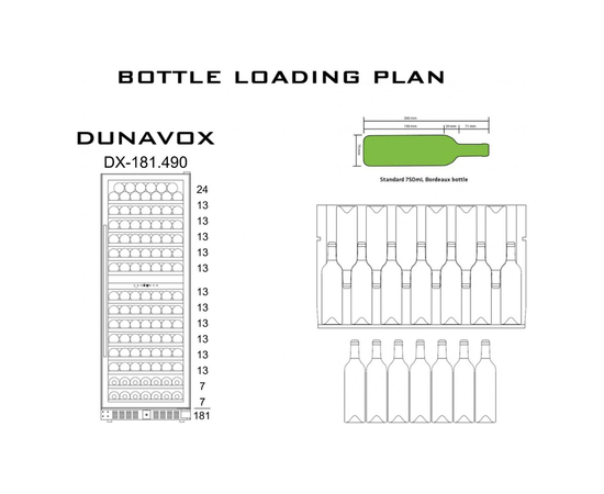 Винный шкаф Dunavox DX-181.490DMBK — (на 181 бутылку), фотография № 4