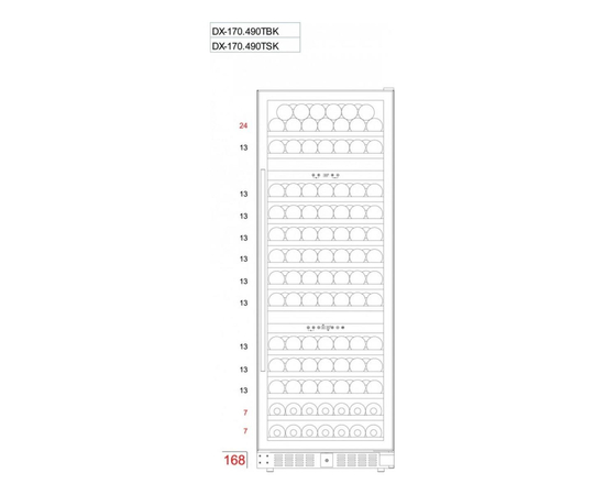 Винный шкаф Dunavox DX-181.490SDSK — (на 181 бутылку), фотография № 8