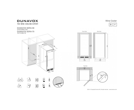 Винный шкаф Dunavox DX-58.258DB — (на 58 бутылок), фотография № 6