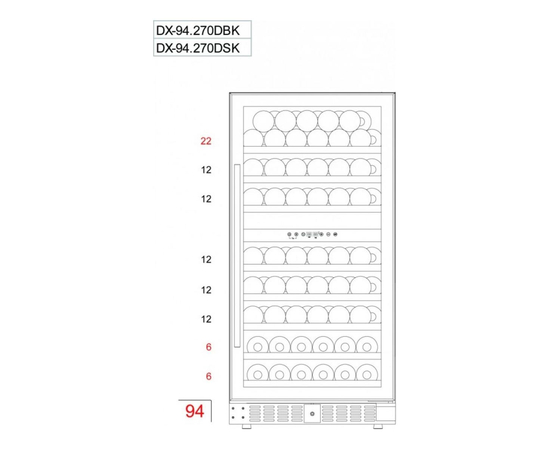Винный шкаф Dunavox DX-94.270DCK — (на 94 бутылки), фотография № 3