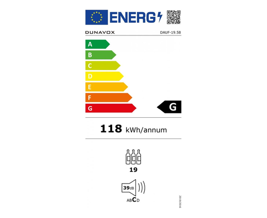 Винный шкаф Dunavox DAUF-19.58C — (на 19 бутылок), фотография № 2